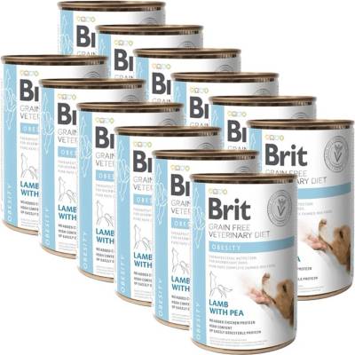 Brit Брит Ветеринарни Диети GF куче Затлъстяване 12 x 400 г