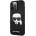 KARL LAGERFELD Saffiano Karl Head Leather Case - дизайнерски кожен кейс за iPhone 13 Pro Max (черен)