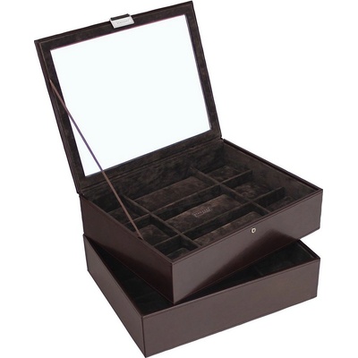 Stackers Кутия за ръчни часовници Stackers 18 камери двойна кафява (73237)