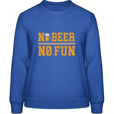 AWDis Sweat mikina Pivní design No Beer No Fun Královská modrá