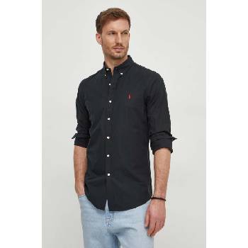 Ralph Lauren Риза Polo Ralph Lauren мъжка в черно с кройка по тялото яка копче 710928254 (710928254)