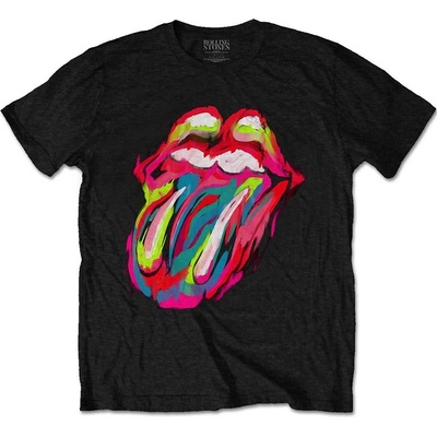 The Rolling Stones tričko Sixty Brushstroke Tongue čierne
