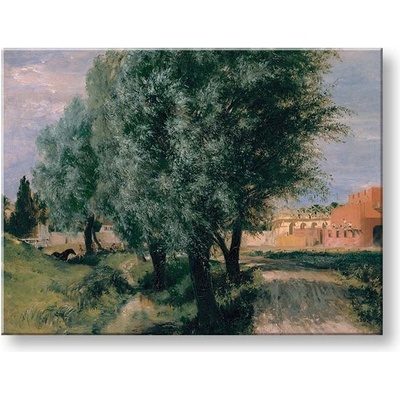 Reprodukce obrazu na plátně - Adolph Menzel - Staveniště s vrbami REP280 - Staveniště s vrby - 40x50 cm