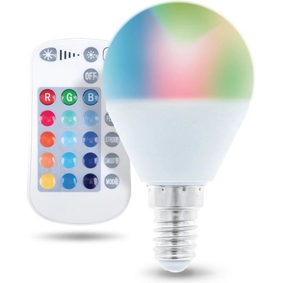 Forever LED крушка Forever RTV003566, E14, G45, 5W, 250 lm, 3000K, RGB, дистанционно (RTV003566)