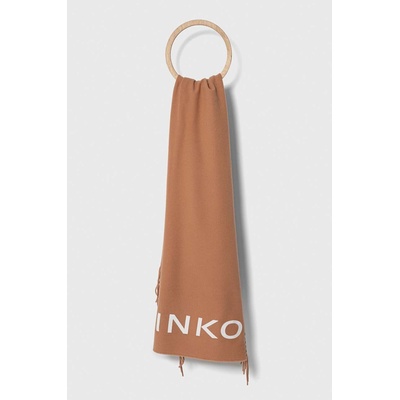 Pinko Вълнен шал Pinko в кафяво с принт (101680.A0MC)