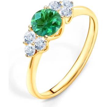 Image 1 of SAVICKI Годежен пръстен Fairytale: злато, смарагд