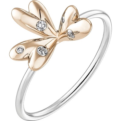 Tiami Prsten z růžového zlata s diamanty Cute Heart Together RCHO2203