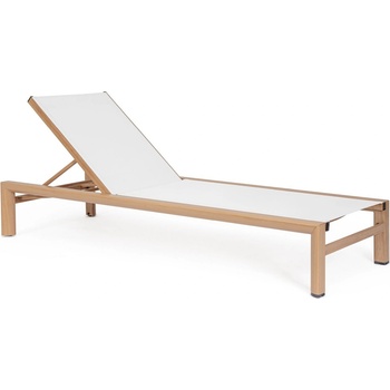 Bizzotto Skipper шезлонг естествен/бял с възглавница (0663605)