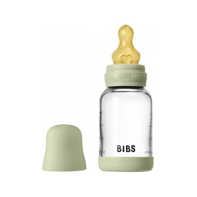 Bibs antikoliková sklenená fľaša s kaučuk cumlíkom Sage 120ml