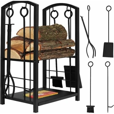 Kaminer PK011 Koš na dřevo a krbové nářadí 30 × 40 × 73 cm – Zboží Dáma