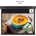 Screenline Моторизиран прожекционен екран за стена/таван Screenline WAVE Home Vision, 244 x 137 (110"), 16: 9, черен, стенен превключвател (SL-BLACK-WA244D-HV) Прожекционни екрани