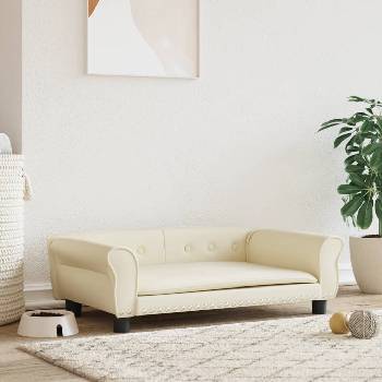 Image 1 of vidaXL Кучешко легло, кремаво, 95x55x30 см, изкуствена кожа (171818)