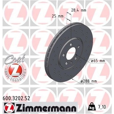 Brzdový kotúč ZIMMERMANN SPORT Z 600.3202.52