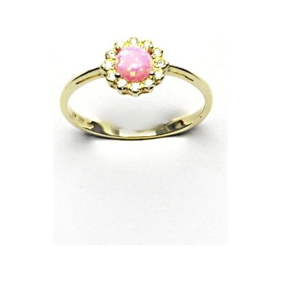 Čištín zlatý žluté zlato růžový syntetický opál čiré zirkony T 1495
