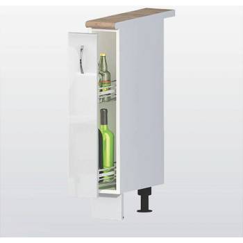 Голд - Аполо Долен кухненски шкаф за бутилки (бутилиера) Алис b62 150 см бял гланц