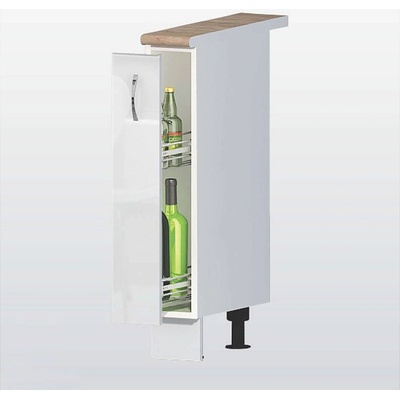 Голд - Аполо Долен кухненски шкаф за бутилки (бутилиера) Алис b62 150 см бял гланц