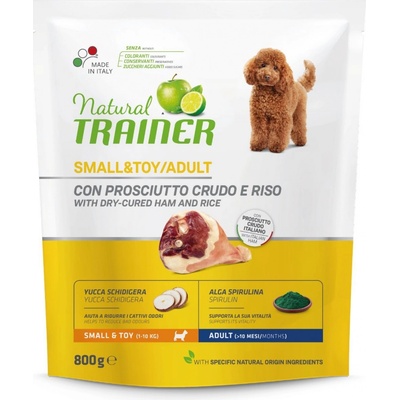 TRAINER Natural Small & Toy Adult Prosciutto a ryze 0,8 kg
