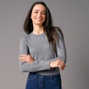 Jednofarebné tričko s dlhými rukávmi a okrúhlym výstrihom sivá