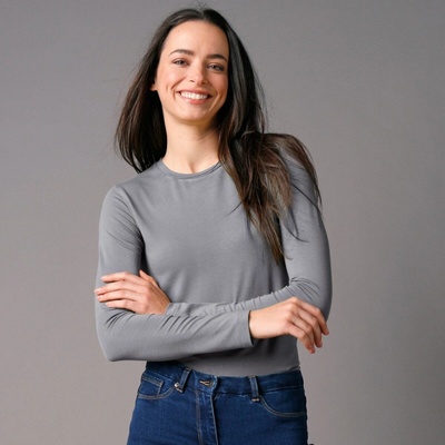 Blancheporte Strečové tričko s okrúhlym výstrihom sivá