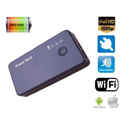 Špionážní power bank 3000mAh se skrytou WiFi kamerou Full HD