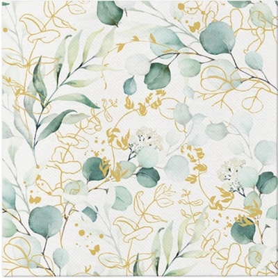 Airlaid ubrousky Golden Eucalyptus 40x40cm 12ks