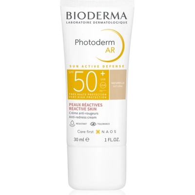 BIODERMA Photoderm AR тониращ защитен крем за много чувствителна кожа със склонност към почервеняване SPF 50+ цвят Natural 30ml