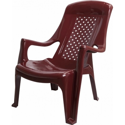 Mega Plast, plastová židle Club, 85 x 60 cm, výška 81 cm, bordó