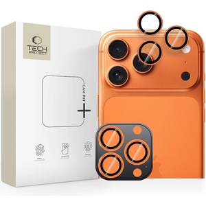 Tech-Protect Протектор за камера за iPhone 14 Pro / Max / 15 Pro / Max / 16 Pro / Max / 17 Pro / Max от Tech-Protect Camering Fit+ - Cosmic Orange (5906302334056)