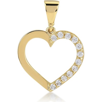 Lillian Vassago Zlatý přívěsek se zirkony srdíčko LLV11 GP079Y