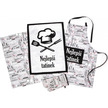 Home Elements Súprava Najlepší otecko zástera chňapka s magnetom dve utierky