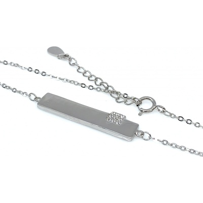 Jan Kos jewellery stříbrný náramek s bílým kamenem 12117591