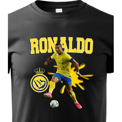 Dětské tričko Cristiano RonaldoAl Nassr ČernáCanvas Dětské tričko Bezvatriko.cz 2241