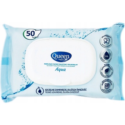 Queen vlhčený toaletní papír Aqua 50 ks