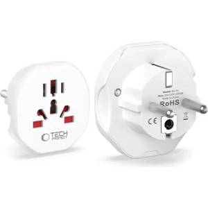 Tech-Protect Universal Travel Adapter to EU - бял (5906302380459)