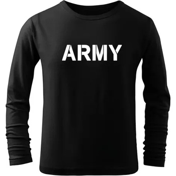 DRAGOWA детска тениска с дълъг ръкав Army, черна (7183)