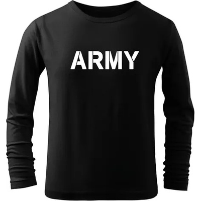 DRAGOWA детска тениска с дълъг ръкав Army, черна (7183)