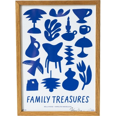 Bella Rose Signovaný umělecký tisk Family Treasures Blue 30 × 40 cm, modrá barva, papír