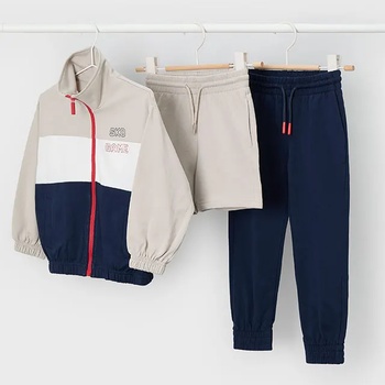 Mayoral Анцуг суичър, тъмносин спортен панталон и бежов къс за мини момче Mayoral