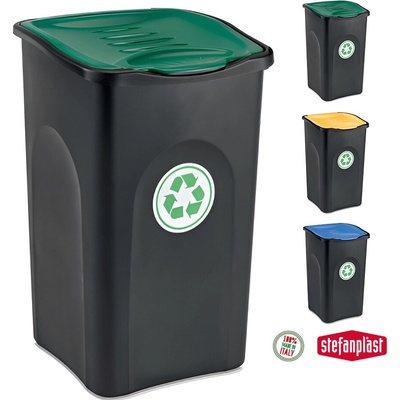 Stefanplast odpadkový kôš na triedený odpad Ecogreen 50 L - zelené veko