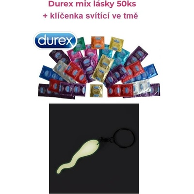 Durex mix lásky 50 ks + dárek svítící klíčenka