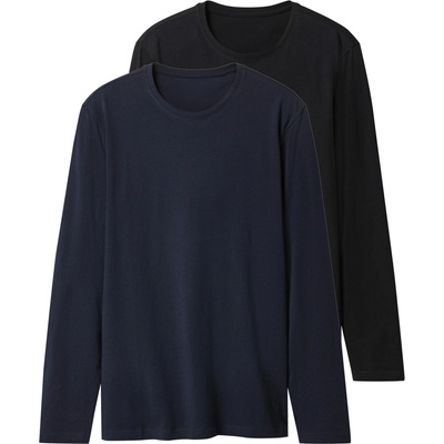 Esmara Men pánské triko s dlouhými rukávy 2 kusy navy modrá černá