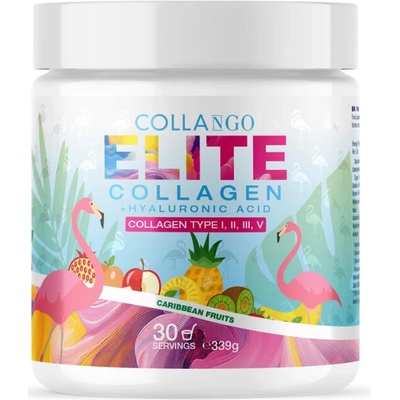 Collango Elite Kolagén + kyselina hyaluronová karibské ovocie 339 g
