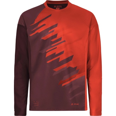 Vaude Мъжка фланелка с дълъг ръкав за колоездене Vaude Moab L/S T-Shirt VI Cycling jersey - Glowing Red / Black (056-2120-1511)