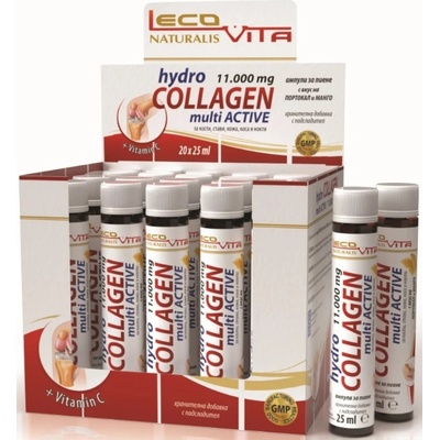 LecoVita Hydro Collagen, портокал и манго, 20 ампули x 25 ml, LecoVita