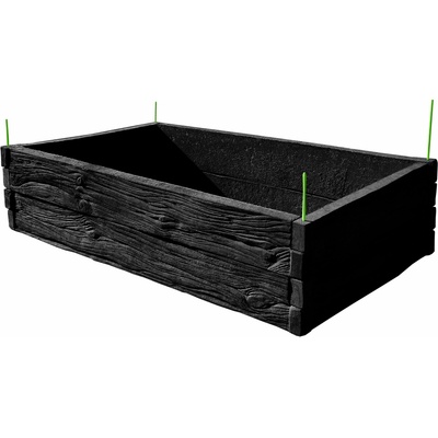 Barigadi Vyvýšený záhon betónový 200 x 100 cm výška 50 cm vzor drevo antracit