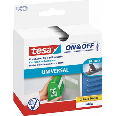 Tesa Odnímatelný suchý zip v pásce 2,5 m x 20 mm bílý 55225-00002