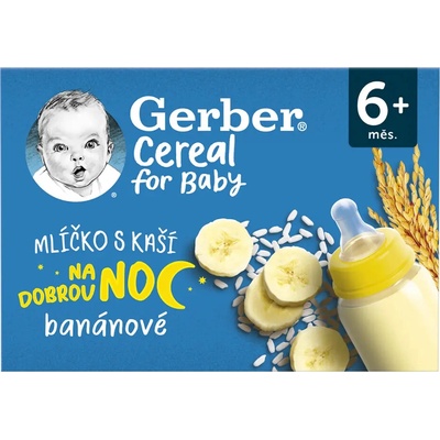 Gerber Cereal mlíčko s kaší na dobrou noc banánové 2 x 200 ml – Zboží Dáma
