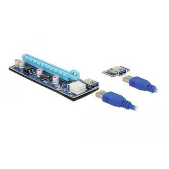 Delock Копаене на Riser карта PCI Express x1 > x16 power PCI Express 6 пина, Delock 41426 (delock41426) (delock41426)