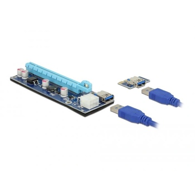 Delock Копаене на Riser карта PCI Express x1 > x16 power PCI Express 6 пина, Delock 41426 (delock41426)