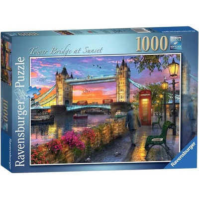 Ravensburger Пъзел Ravensburger от 1000 части - Тауър Бридж по залез (15033)